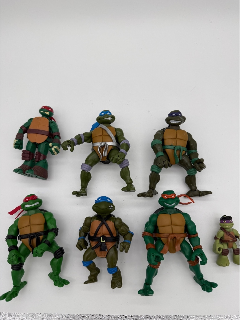 Vintage TMNT Action Figure Lot of 7 Playmates 1980/90 Ninja Turtles Loose As-Is